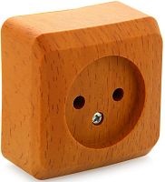 Розетка без заземления накладная Systeme Electric Этюд Дача 1-м. бук картинка